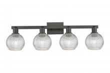 Innovations Lighting 716-4W-BK-G122C-6CL - Athens - 4 Light - 33 inch - Matte Black - Bath Vanity Light