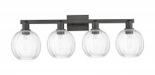 Innovations Lighting 716-4W-BK-G458-7CL - Preston Globe - 4 Light - 36 inch - Matte Black - Bath Vanity Light