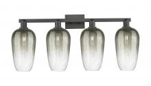Innovations Lighting 716-4W-BK-G484-7SL - Brookhaven Flute - 4 Light - 36 inch - Matte Black - Bath Vanity Light