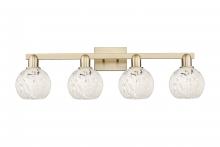 Innovations Lighting 716-4W-CB-G1216-6WM - White Mouchette - 4 Light - 33 inch - Champagne Bronze - Bath Vanity Light
