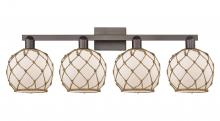 Innovations Lighting 716-4W-OB-G121-8RB - Farmhouse Rope - 4 Light - 35 inch - Oil Rubbed Bronze - Bath Vanity Light