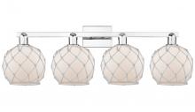 Innovations Lighting 716-4W-PC-G121-8RW - Farmhouse Rope - 4 Light - 35 inch - Polished Chrome - Bath Vanity Light