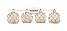 Innovations Lighting 716-4W-PN-G121-8RB - Farmhouse Rope - 4 Light - 35 inch - Polished Nickel - Bath Vanity Light