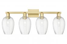 Innovations Lighting 716-4W-SG-G457-6CL - Preston Flute - 4 Light - 36 inch - Satin Gold - Bath Vanity Light