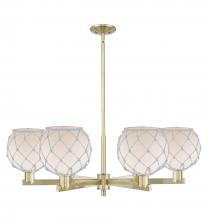 Innovations Lighting 716-6CR-AB-G121-8RW - Farmhouse Rope - 6 Light - 38 inch - Antique Brass - Stem hung - Chandelier