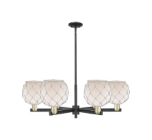 Innovations Lighting 716-6CR-BAB-G121-8RW - Farmhouse Rope - 6 Light - 38 inch - Black Antique Brass - Stem hung - Chandelier