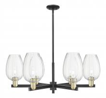 Innovations Lighting 716-6CR-BAB-G457-6CL - Preston Flute - 6 Light - 24 inch - Black Antique Brass - Chandelier