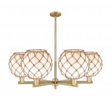 Innovations Lighting 716-6CR-BB-G121-10RB - Farmhouse Rope - 6 Light - 40 inch - Brushed Brass - Stem hung - Chandelier