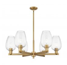 Innovations Lighting 716-6CR-BB-G457-6CL - Preston Flute - 6 Light - 24 inch - Brushed Brass - Chandelier