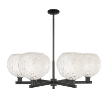 Innovations Lighting 716-6CR-BK-G1216-10WM - White Mouchette - 6 Light - 40 inch - Matte Black - Stem hung - Chandelier