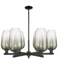 Innovations Lighting 716-6CR-BK-G484-7SL - Brookhaven Flute - 6 Light - 24 inch - Matte Black - Chandelier