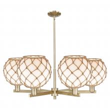 Innovations Lighting 716-6CR-CB-G121-10RB - Farmhouse Rope - 6 Light - 40 inch - Champagne Bronze - Stem hung - Chandelier