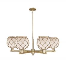 Innovations Lighting 716-6CR-CB-G121-8RB - Farmhouse Rope - 6 Light - 38 inch - Champagne Bronze - Stem hung - Chandelier
