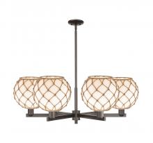 Innovations Lighting 716-6CR-OB-G121-10RB - Farmhouse Rope - 6 Light - 40 inch - Oil Rubbed Bronze - Stem hung - Chandelier