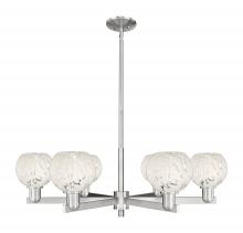 Innovations Lighting 716-6CR-SN-G1216-6WM - White Mouchette - 6 Light - 36 inch - Satin Nickel - Stem hung - Chandelier