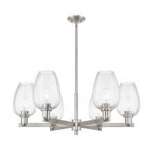Innovations Lighting 716-6CR-SN-G457-6CL - Preston Flute - 6 Light - 24 inch - Satin Nickel - Chandelier