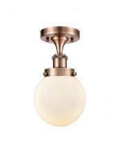 Innovations Lighting 916-1C-AC-G201-6 - Beacon - 1 Light - 6 inch - Antique Copper - Semi-Flush Mount