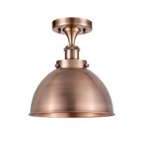 Innovations Lighting 916-1C-AC-MFD-10-AC - Derby - 1 Light - 10 inch - Antique Copper - Semi-Flush Mount