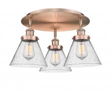 Innovations Lighting 916-3C-AC-G44 - Cone - 3 Light - 20 inch - Antique Copper - Semi-Flush Mount