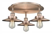 Innovations Lighting 916-3C-AC-M3-AC - Edison - 3 Light - 20 inch - Antique Copper - Semi-Flush Mount