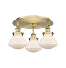 Innovations Lighting 916-3C-BB-G321 - Olean - 3 Light - 19 inch - Brushed Brass - Flush Mount