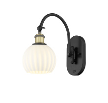 Innovations Lighting 918-1W-BAB-G1217-6WV - White Venetian - 1 Light - 6 inch - Black Antique Brass - Sconce