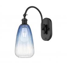 Innovations Lighting 918-1W-BK-G480-6SB - Brookhaven Almond - 1 Light - 6 inch - Matte Black - Sconce