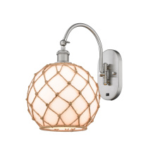 Innovations Lighting 918-1W-SN-G121-10RB - Farmhouse Rope - 1 Light - 10 inch - Brushed Satin Nickel - Adjustable - Sconce