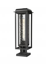 Innovations Lighting 9951-1PLT-BK-20-CG-BK-WG - Mansfield - 1 Light - 8 inch - Matte Black - Stem Hung - Coastal Outdoor Post Lantern