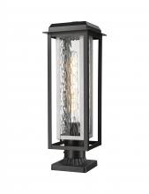 Innovations Lighting 9951-1PLT-BK-20-CG-SV-WG - Mansfield - 1 Light - 8 inch - Black - Stem Hung - Coastal Outdoor Post Lantern