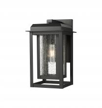 Innovations Lighting 9951-1W-BK-13-CG-BK-SDY - Mansfield - 1 Light - 8 inch - Matte Black - Coastal Outdoor Sconce