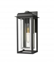 Innovations Lighting 9951-1W-BK-16-CG-SV-CL - Mansfield - 1 Light - 8 inch - Black - Coastal Outdoor Sconce