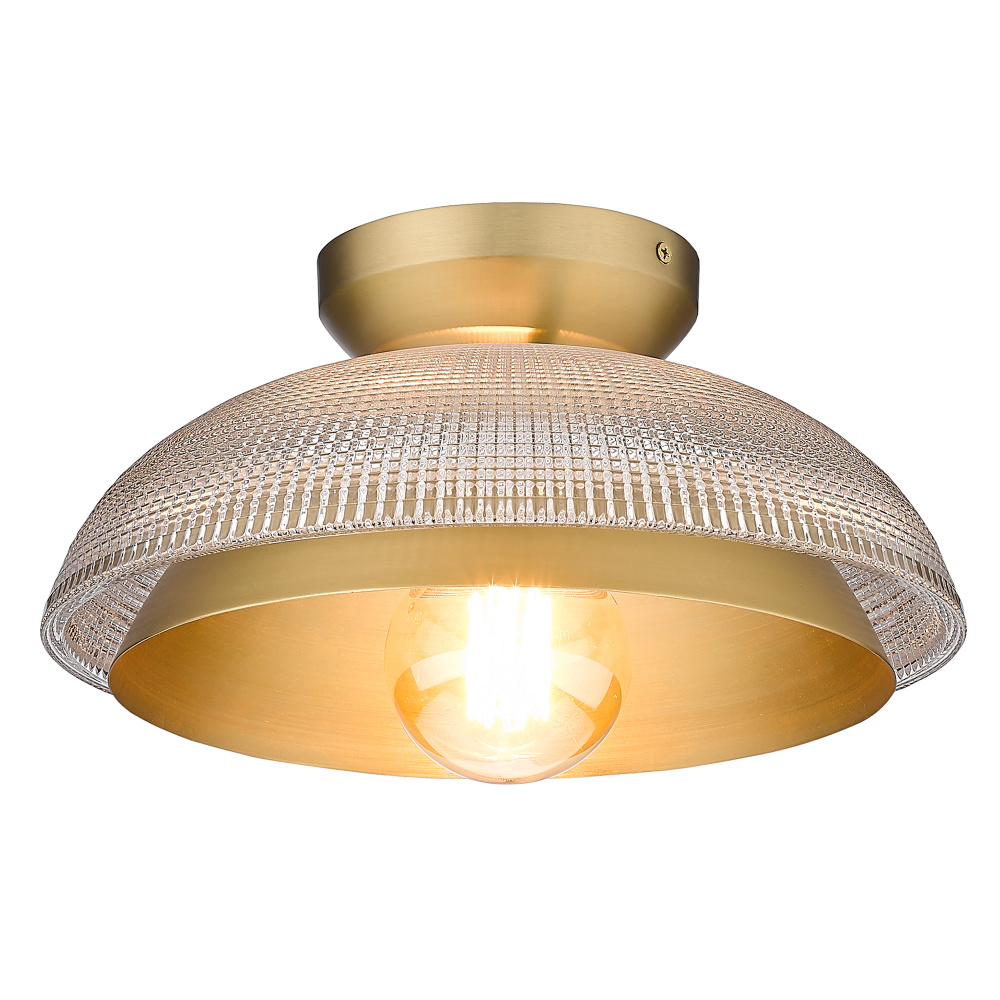 Golden Lighting Crawford 1-light Flush Mount in Brushed Champagne Brass