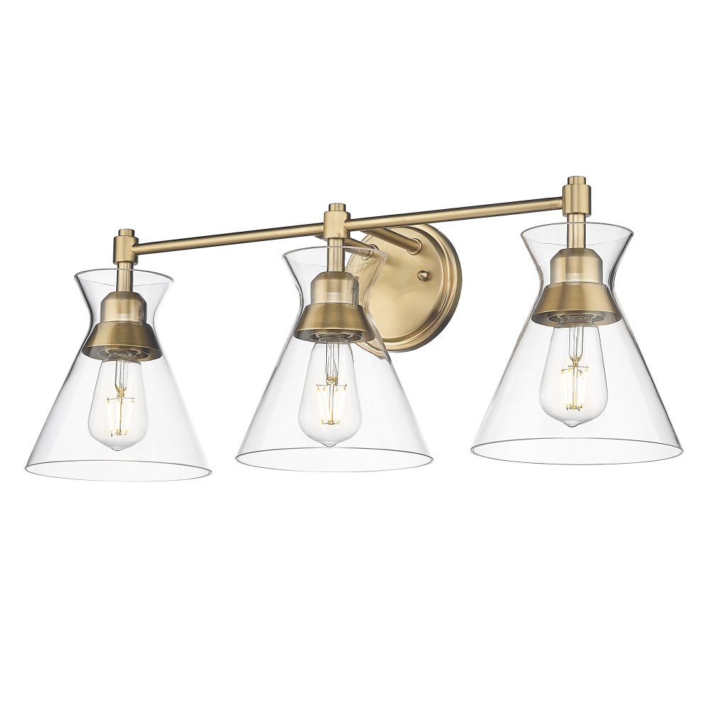 Golden Lighting Malta 3-light Vanity in Brushed Champagne Brass