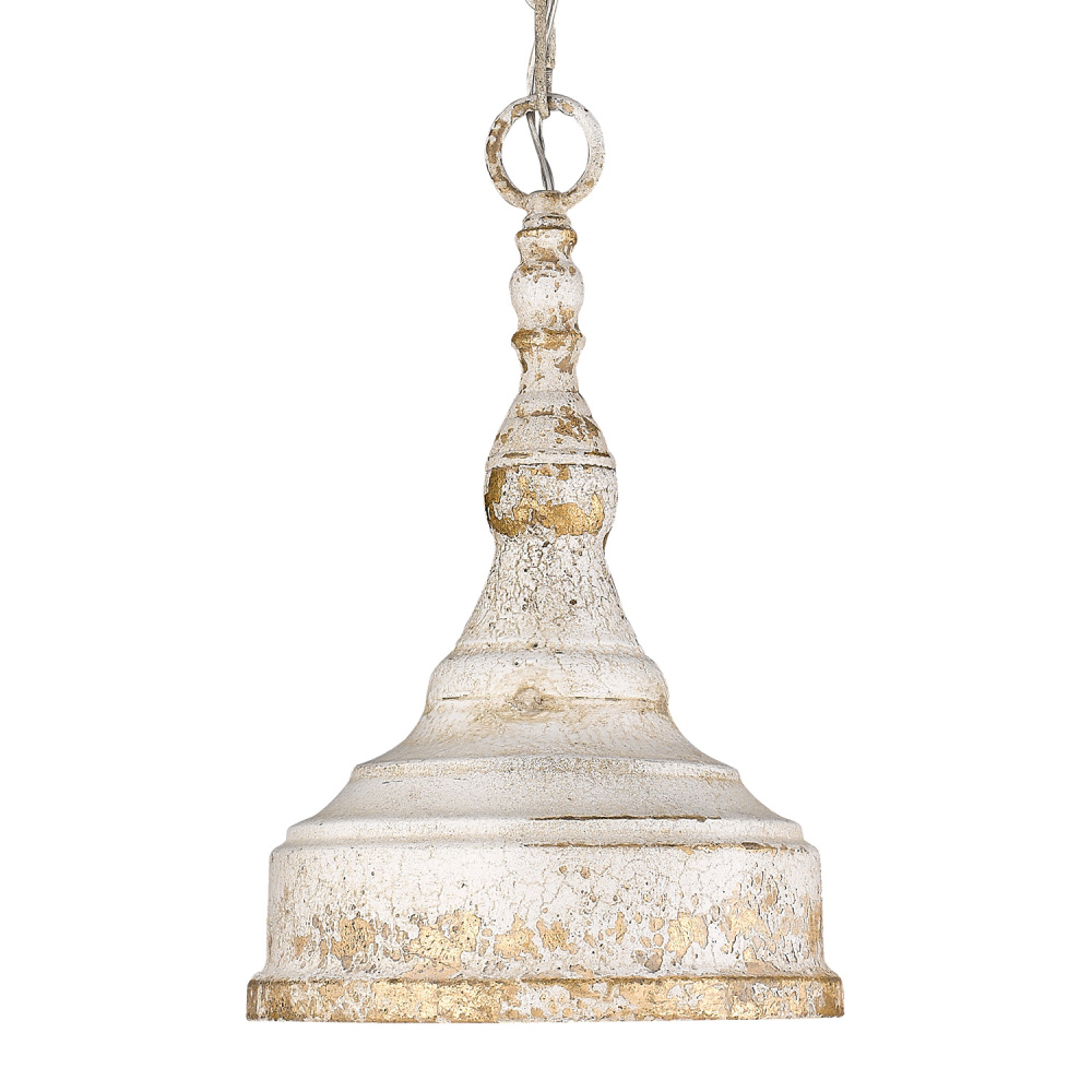 Golden Lighting Keating 1-light Pendant in Antique Ivory and Antique Ivory shade