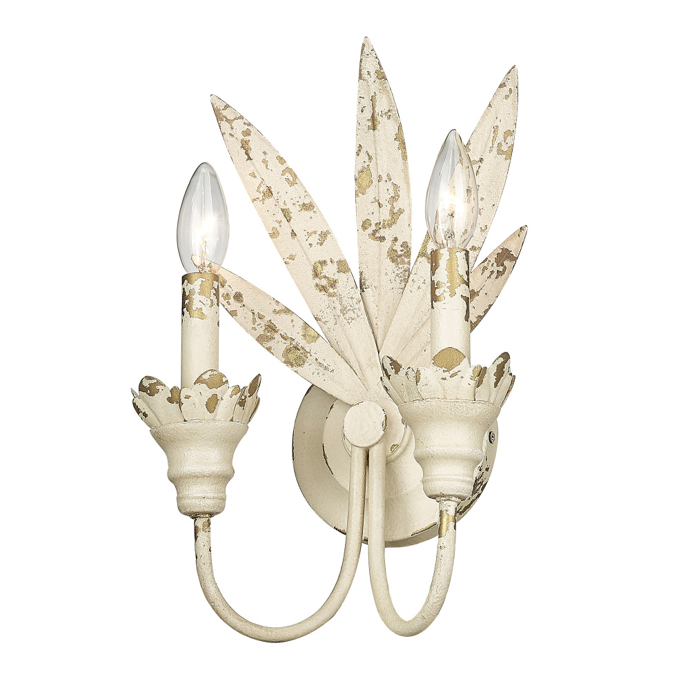 Golden Lighting Lillianne 2-light Wall Sconce in Antique Ivory