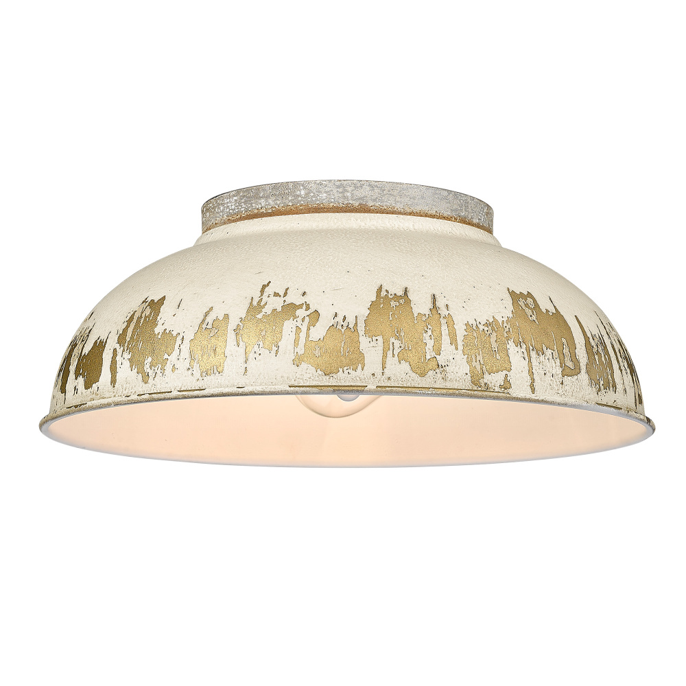 Golden Lighting Kinsley 2-light Flush Mount in Antique Ivory shade