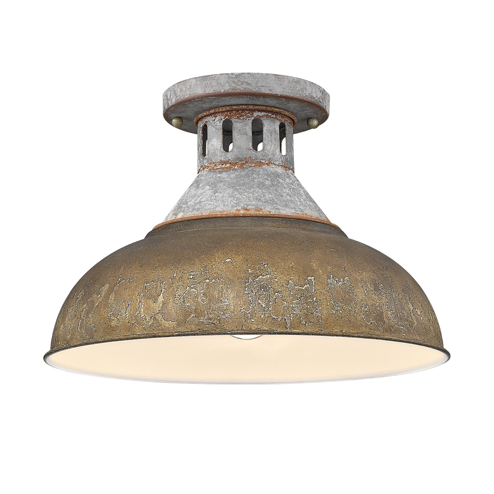 Golden Lighting Kinsley 1-light Semi-Flush Mount in Antique Rust shade