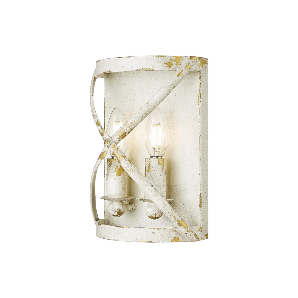 Golden Lighting Alcott 2-light Wall Sconce in Antique Ivory