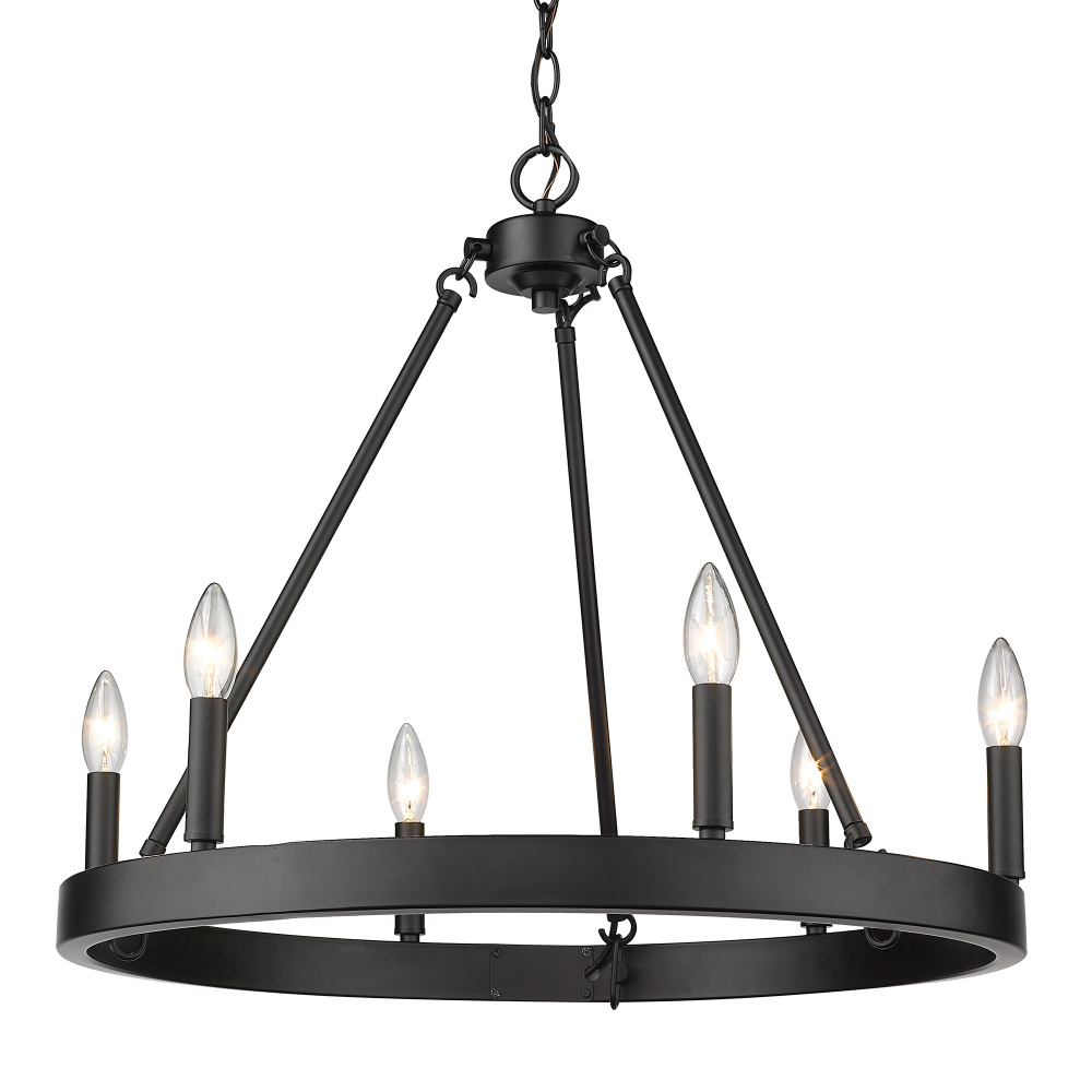 Golden Lighting Alastair 6-light Chandelier in Matte Black