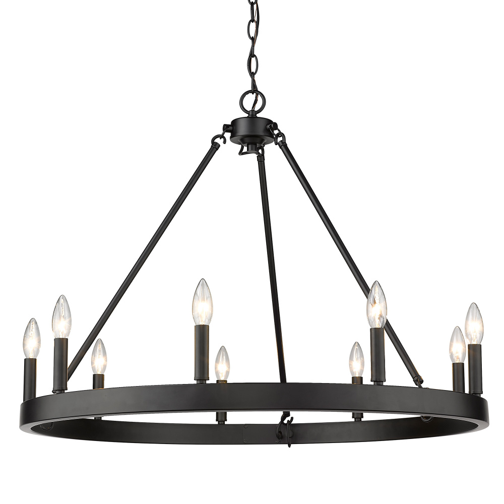 Golden Lighting Alastair 9-light Chandelier in Matte Black