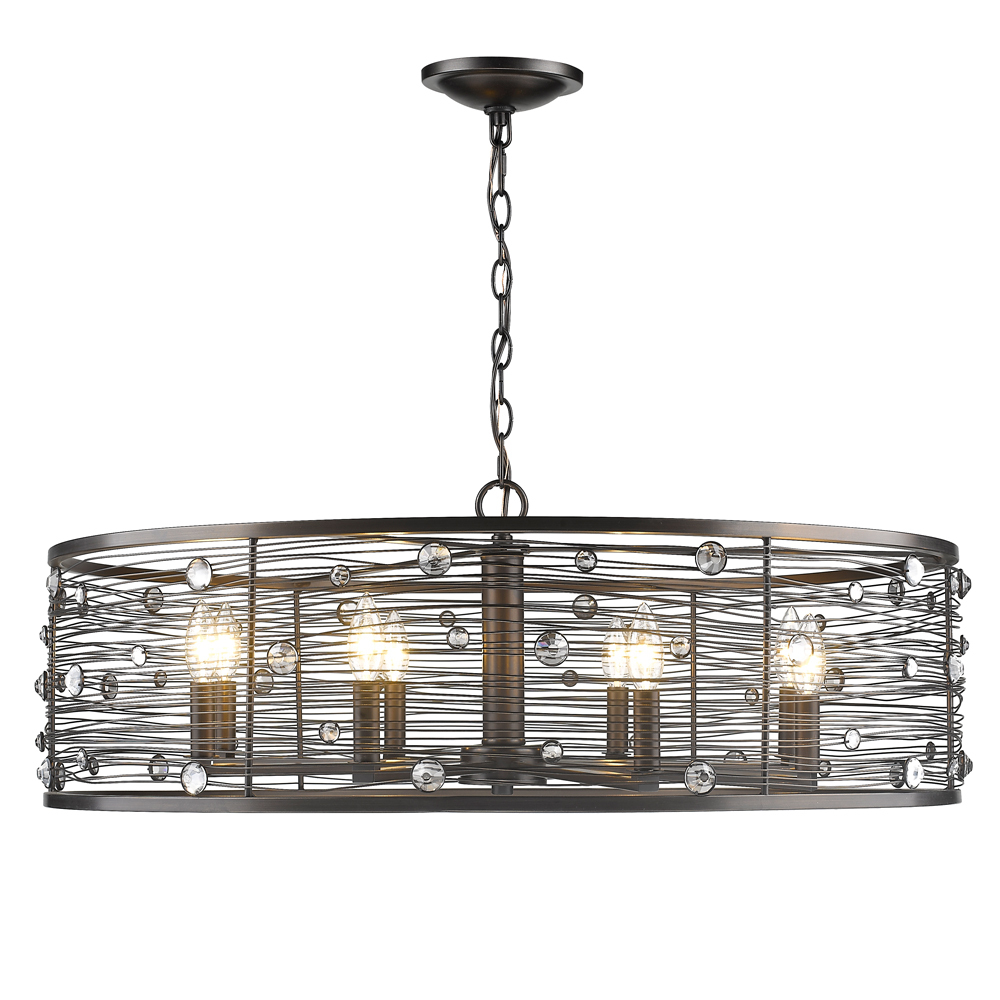 Bijoux 8 Light Chandelier in Brushed Etruscan Bronze