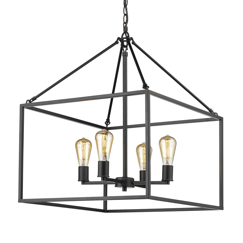 Golden Lighting Wesson 4-light Chandelier in Matte Black
