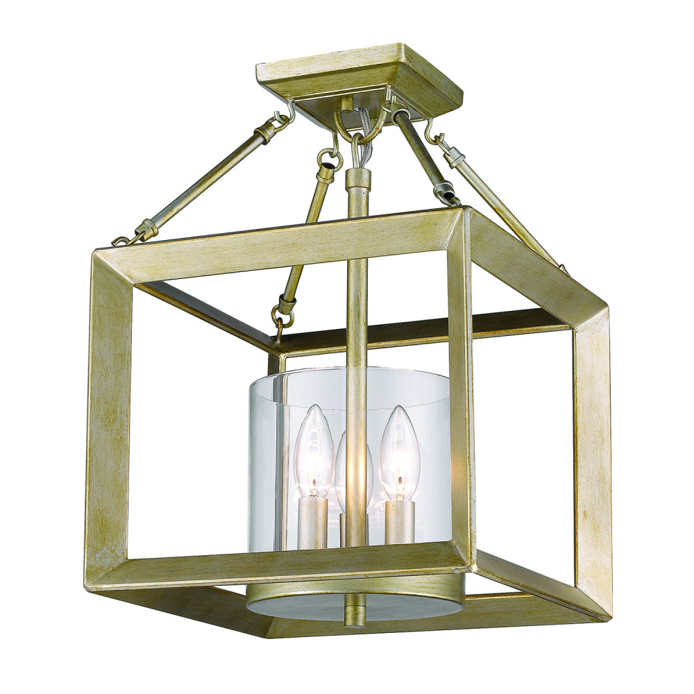 Golden Lighting Smyth 3-light Chandelier in White Gold