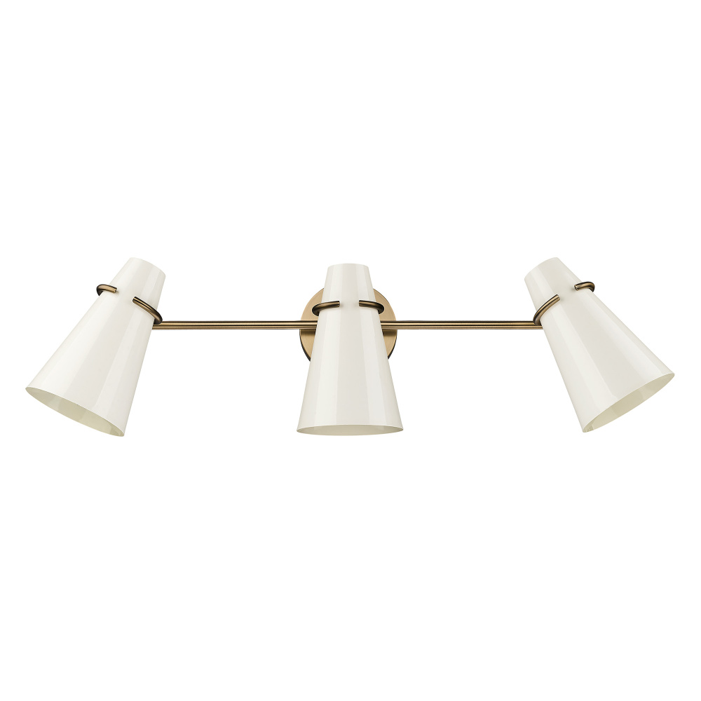 Golden Lighting Reeva 3-light Vanity in Modern Brass and Glossy Ecru shade