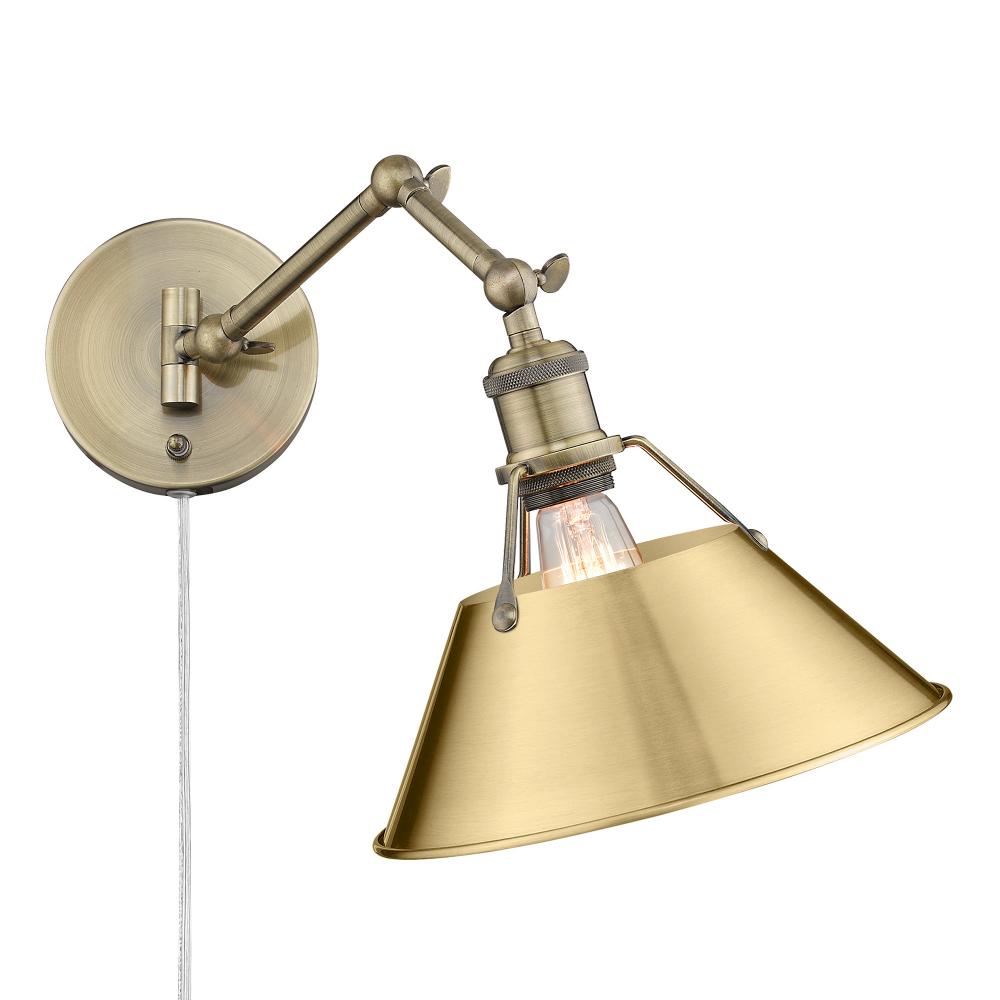 Orwell Articulating Wall Sconce in Aged Brass with Brushed Champagne Bronze