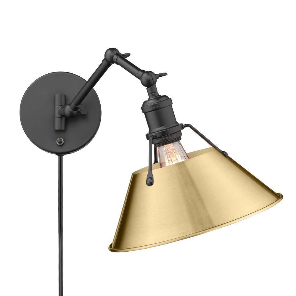 Orwell Articulating Wall Sconce in Matte Black with Brushed Champagne Bronze