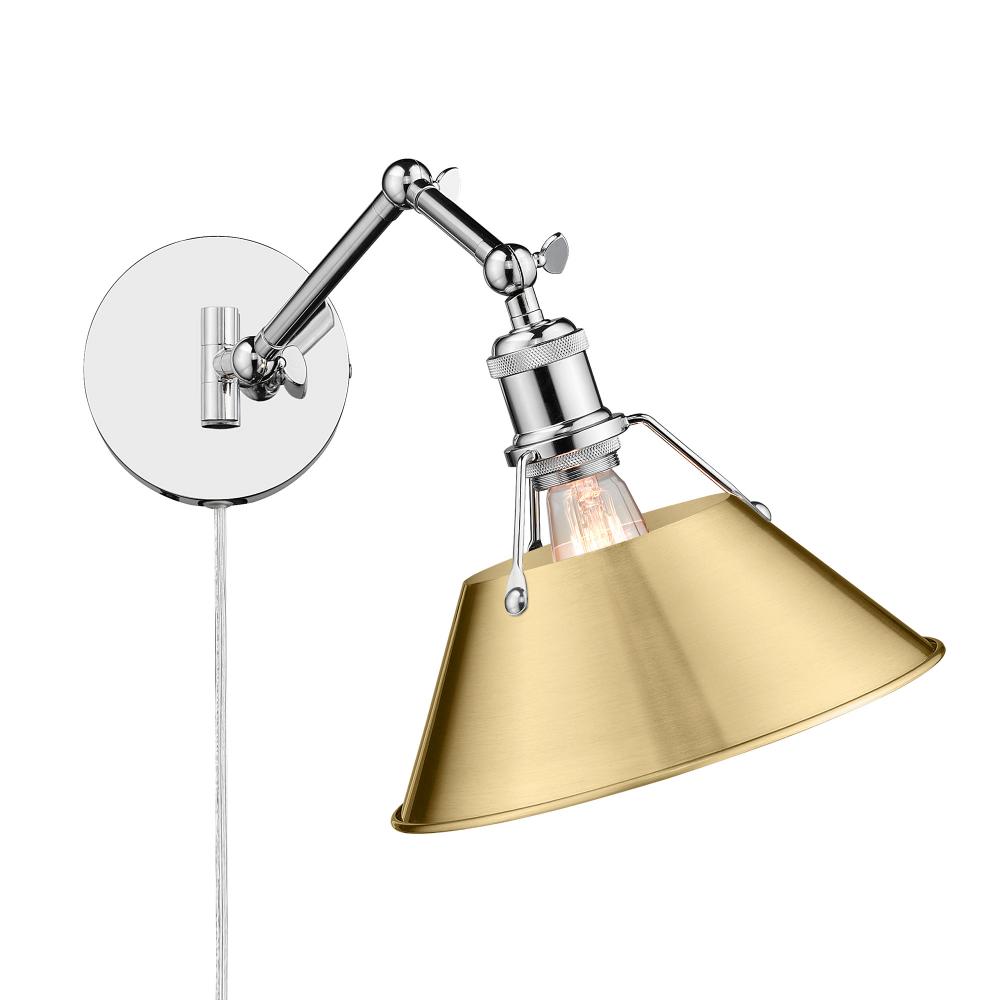 Orwell Articulating Wall Sconce in Chrome with Brushed Champagne Bronze