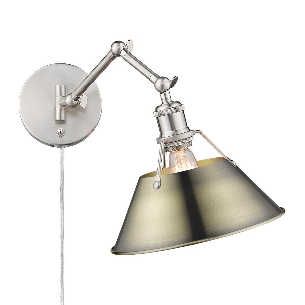 Orwell Articulating Wall Sconce in Pewter with Aged Brass