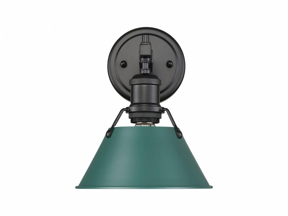 Orwell 1-Light Bath Vanity in Matte Black with Pine Green